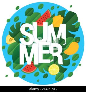 Flache Design Vektor Sommer Vorlage Stock Vektor