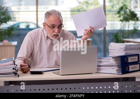Erfahrener männlicher Buchhalter im Budgetplanungskonzept Stockfoto