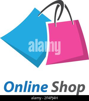 Online-Shop Logo Vorlage Symbol Vektor Design Stock Vektor