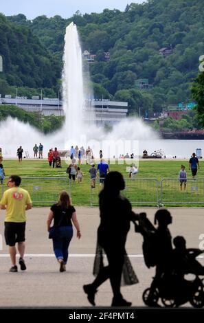 Point State Park Fountain im Point State Park in der Innenstadt Pittsburgh, Pennsylvania, USA Stockfoto