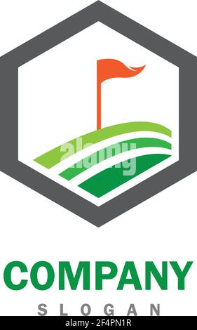 Golf Logo Vektor Icon Design Stock Vektor