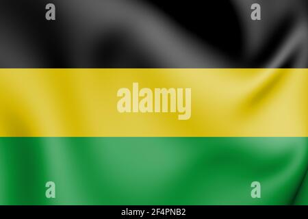 3D Flagge von Malmedy (Lüttich Provinz), Belgien. 3D Abbildung. Stockfoto