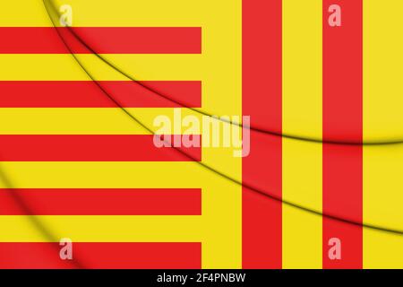 3D Flagge von Peer (Limburg), Belgien. 3D Abbildung. Stockfoto