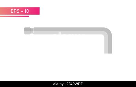 Hexadezimalschlüssel für den Master. Realistisches Design. Auf weißem Hintergrund. Flache Vektorgrafik. Stock Vektor