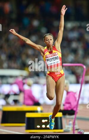 Ana Peleteiro (Spanien). Triple Jump Frauen, Finale. Leichtathletik-Weltmeisterschaften der IAAF, London 2017 Stockfoto