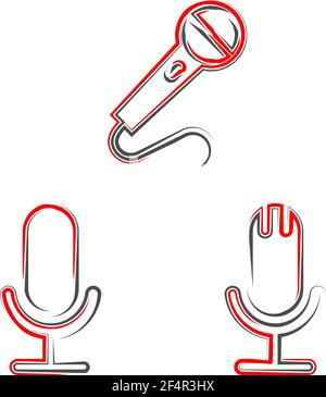 Mikrofon Symbol Vektor Illustration Stock Vektor