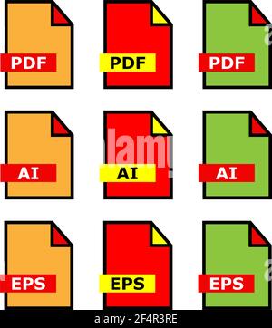 Datei-Symbol Pdf Ai Eps-Symbol Vektor-Illustration Stock Vektor