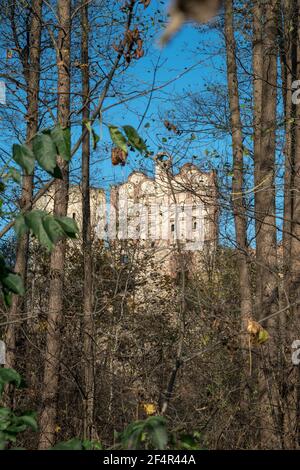 Burg Drzewica, Kreis Opoczno, Woiwodschaft Łódź, in Mittelpolen Stockfoto