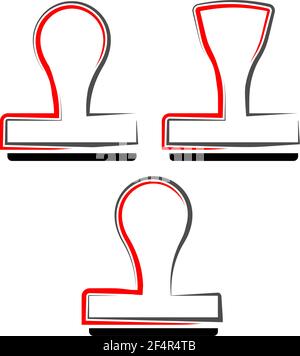 Rubber Stamp 3D Vektorgrafik Stock Vektor