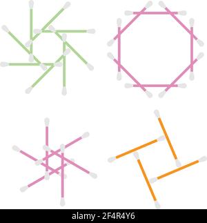 Wattestäbchen, Cotton Bud Icon Muster Vektor Illustration Stock Vektor