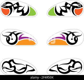 Tribal Bike Decal : Vinyl Bereit, Fahrzeug-Grafik Vektor Illustration Stock Vektor