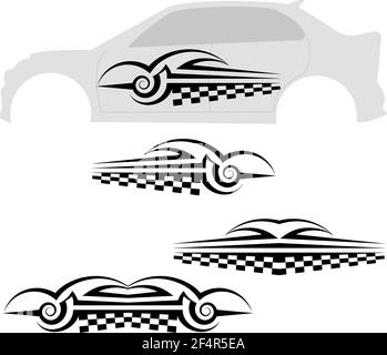 Tribal Car Decal : Vinyl Bereit, Fahrzeug-Grafik Vektor Illustration Stock Vektor