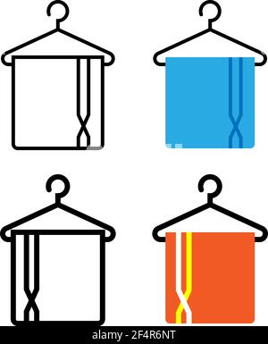 Handtuch Auf Hängehaken Symbol Vektor-Illustration Stock Vektor