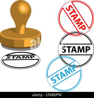 Rubber Stamp 3D Vektorgrafik Stock Vektor