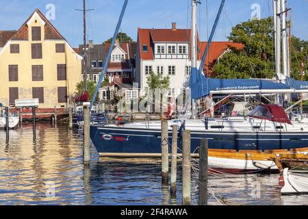 Geographie / Reisen, Dänemark, Syddanmark, Insel Fünen, Hafen in Svendborg auf der Insel Fünen, Fyn, Sydd, Additional-Rights-Clearance-Info-not-available Stockfoto