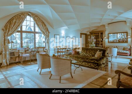 Romantik Hotel auf der Wartburg, direkt unterhalb der Burg, nur einen kurzen Spaziergang bergauf, in Eisenach, früher in Ostdeutschland. Stockfoto