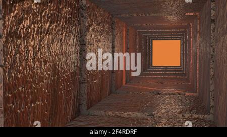 Abstraktes Metallrohr oder Tunnel Stockfoto