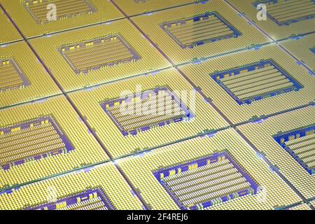 3D Rendering-Chipsatz für die Halbleiterfertigung Stockfoto