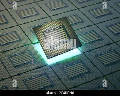 3D Rendering-Chipsatz für die Halbleiterfertigung Stockfoto