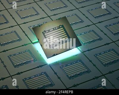 3D Rendering-Chipsatz für die Halbleiterfertigung Stockfoto