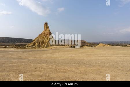 Blick auf die Wüste Bardenas Reales und das Naturschutzgebiet In Nordspanien Stockfoto