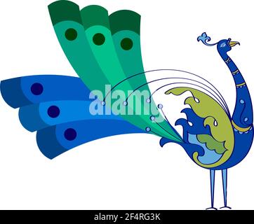 Peacock künstlerische handgezeichneten Vektorgrafiken Stock Vektor