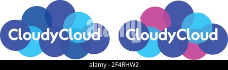 Farbenfrohe Wolkenwolke Modernes Logo-Design Stock Vektor