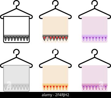 Handtuch Auf Hängehaken Symbol Vektor-Illustration Stock Vektor
