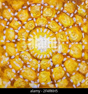 Bunte abstrakte Mandala Hintergrund. Ethnische Motive. Kreis dekorative spirituelle Symbol der Lotusblume. Rundes Ornamentmuster. Element zum Entspannen, ich Stockfoto