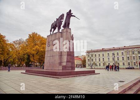 Denkmal des Großherzogs Gediminas in Vilnius Stockfoto