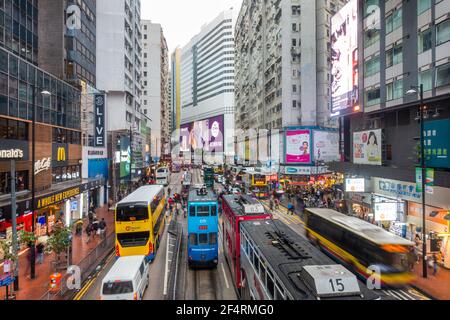 Erhöhte Ansicht von Hong Kong in Central Stockfoto