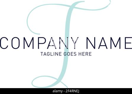 Edles, modernes und elegantes T-Logo mit auffälligem Buchstaben Stock Vektor