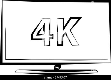 Vektorgrafik für 4K-TV-Symbol Stock Vektor