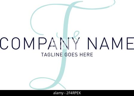 Edles, modernes, elegantes, auffälliges F-Logo Stock Vektor