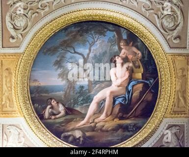 Rom, Italien - 05. Oktober 2018: Gemälde an der Decke der Galerie Borghese, Rom Stockfoto