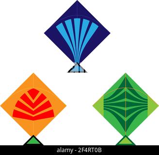 Kite Design Collection Vektor Kunst Illustration Stock Vektor