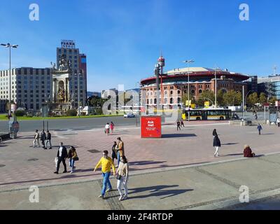 Plaça Espanya, Barcelona, Katalonien, Spanien Stockfoto