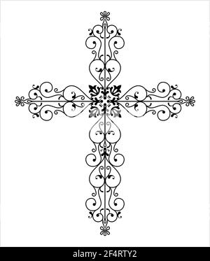 Christian Cross Design Vektor Kunst Illustration Stock Vektor