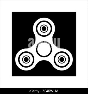 Spielzeug Fidget Spinner Symbol, Spin Entlang Seiner Achse Spielzeug Vektor Kunst Illustration Stock Vektor