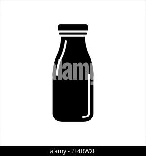 Milchflasche Symbol Vektor Kunst Illustration Stock Vektor