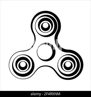 Spielzeug Fidget Spinner Symbol, Spin Entlang Seiner Achse Spielzeug Vektor Kunst Illustration Stock Vektor