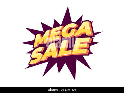 Mega Sale Banner Vorlage Design, Big Sale Sonderangebot. Ende der Saison Sonderangebot Banner. Stock Vektor