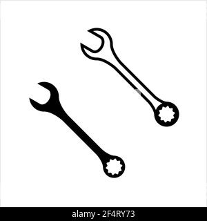 Schraubenschlüssel Symbol Vektor Art Illustration Stock Vektor