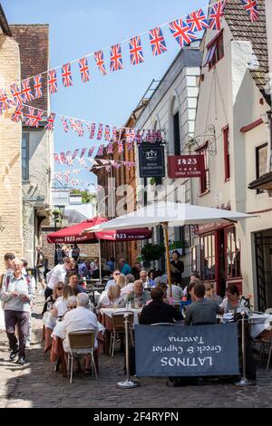 Windsor, historische Marktstadt mit der königlichen Familie in Windsor Castle, dem Royal Borough of Windsor und Maidenhead in Berkshire, England, Großbritannien Stockfoto