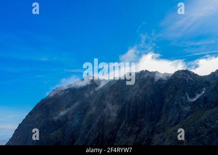 Blick von einer Wanderung zum Gipfel des Snowdon in Nordwales, Großbritannien Stockfoto