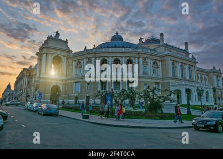 ODESSA, UKRAINE - APR 28, 2019: Odessa Opera and Ballet Theatre Stockfoto