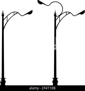 Street Light Icon, Silhouette Vektor Illustration Stock Vektor