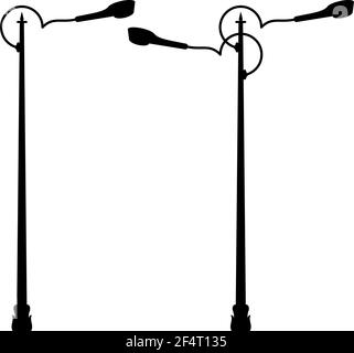 Street Light Icon, Silhouette Vektor Illustration Stock Vektor
