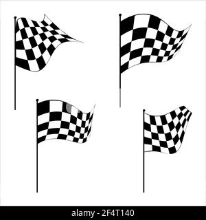 Race Flag Verschiedene Designs, Vinyl Ready Vektor Art Illustration Stock Vektor