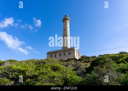 Blick auf den Leuchtturm von Capo Palos in Murcia Im Südosten Spaniens Stockfoto